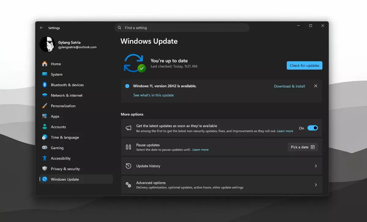 Tampilan antarmuka pengguna Windows 11 dengan fitur terbaru