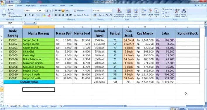 Pembukuan Warung Sederhana: Struktur Dasar di Excel