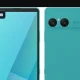 Desain perangkat Sony Xperia 10 dengan konfigurasi kamera ganda dan bodi ergonomis.