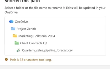 Tampilan antarmuka OneDrive pada sistem operasi Windows