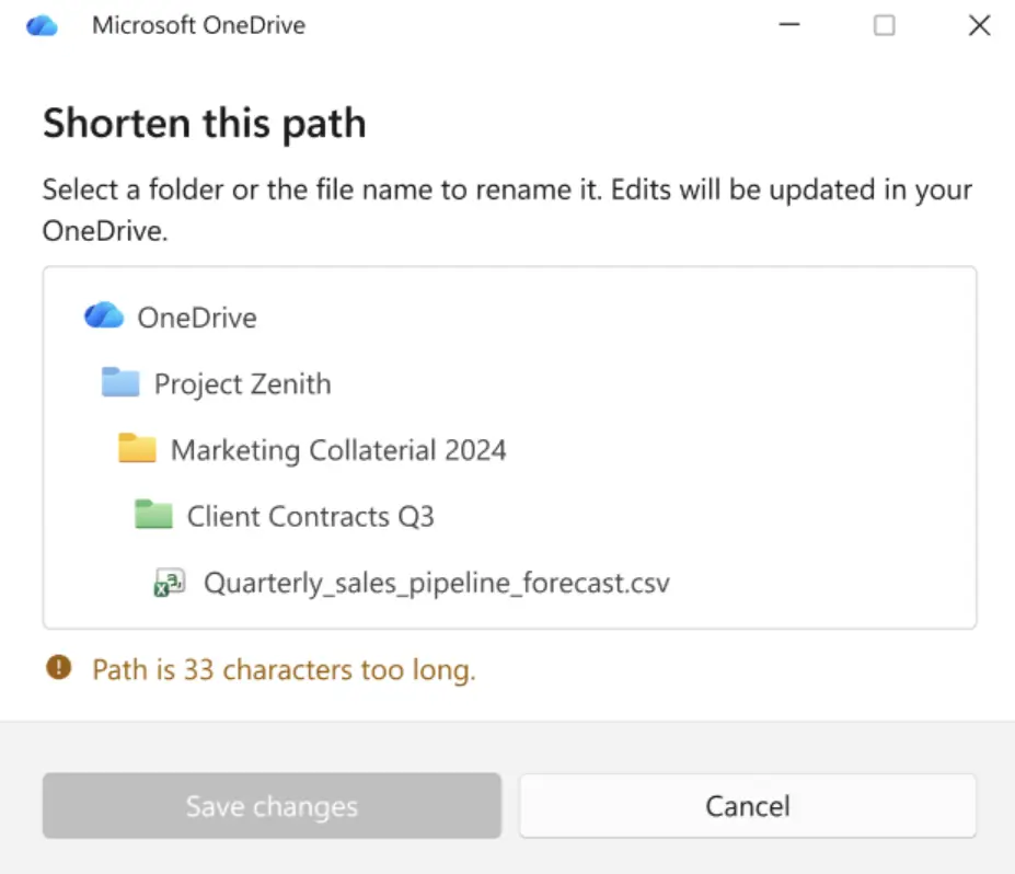 Tampilan antarmuka OneDrive pada sistem operasi Windows