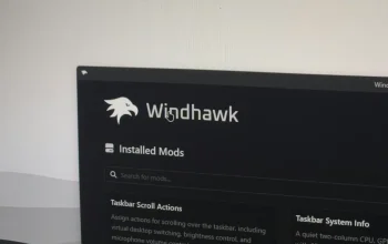 Tampilan kustomisasi desktop Windows 11 menggunakan mod Windhawk