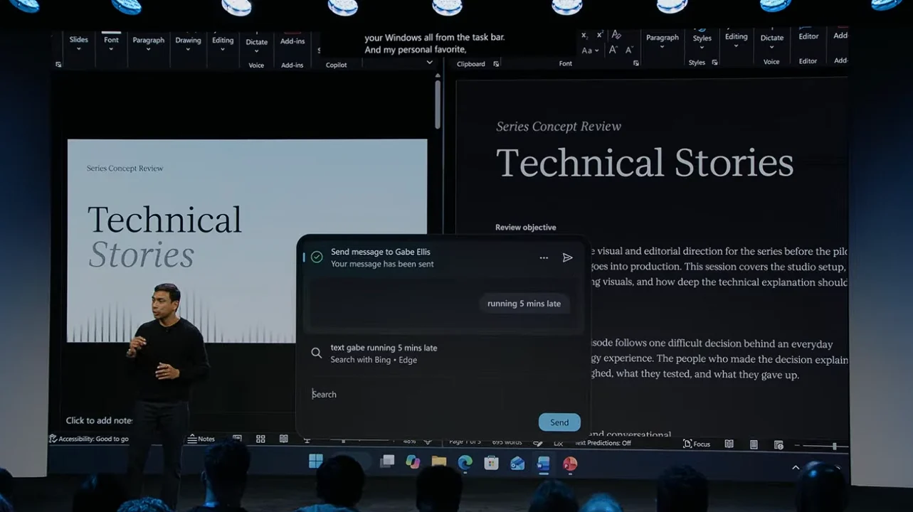 Visualisasi konsep integrasi AI dalam sistem operasi Windows modern